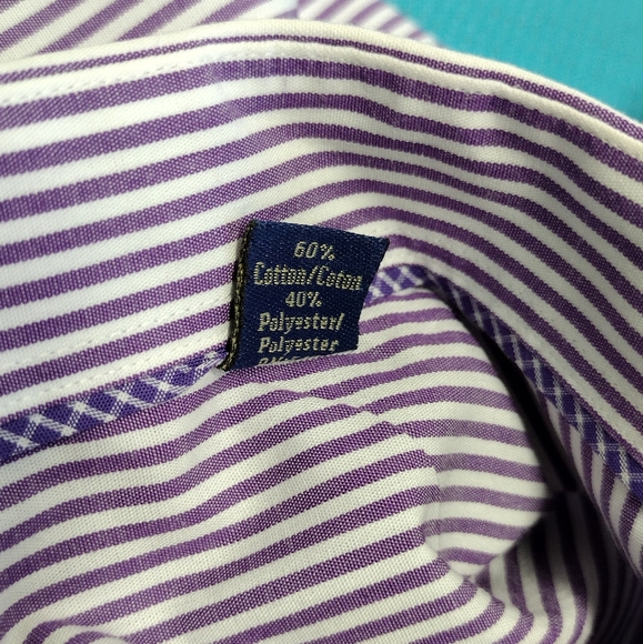US Polo Assn Mens Striped Purple Shirt Button Up Size XL (17/17.5 - Picture 4 of 6